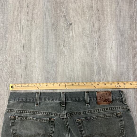 Vintage Riveted Lee Jeans Men's 38x30 Green Faded Western 90s Distressed Rodeo - Picture 9 of 12